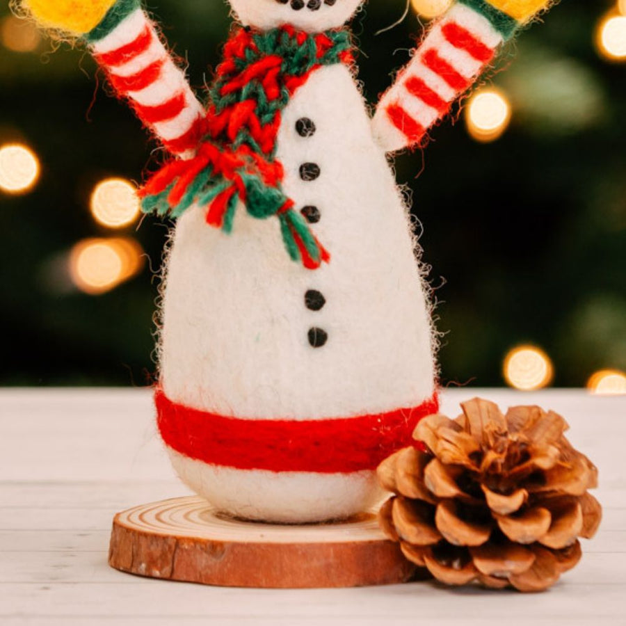 Felt Snowman Holiday Figurine