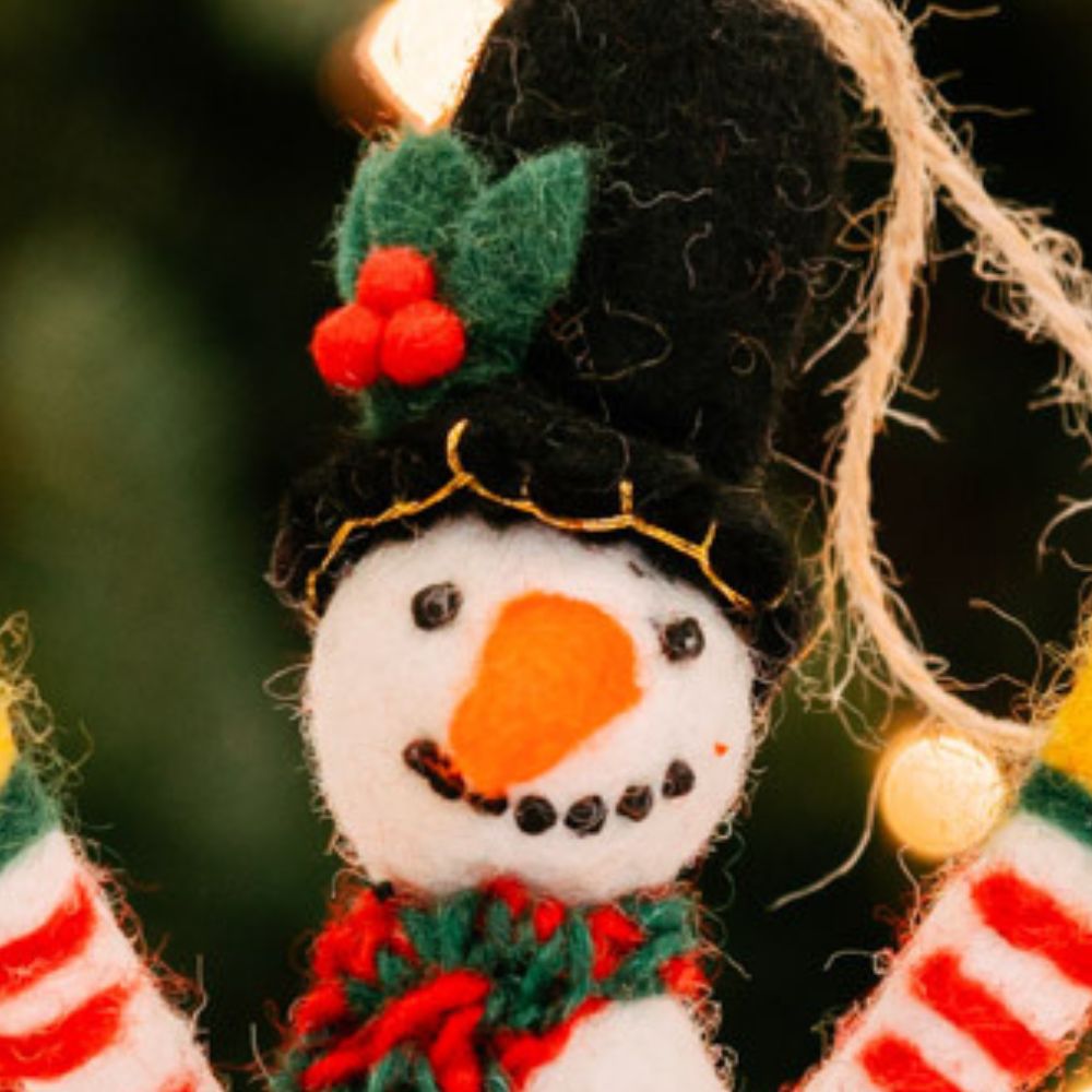Felt Snowman Holiday Figurine