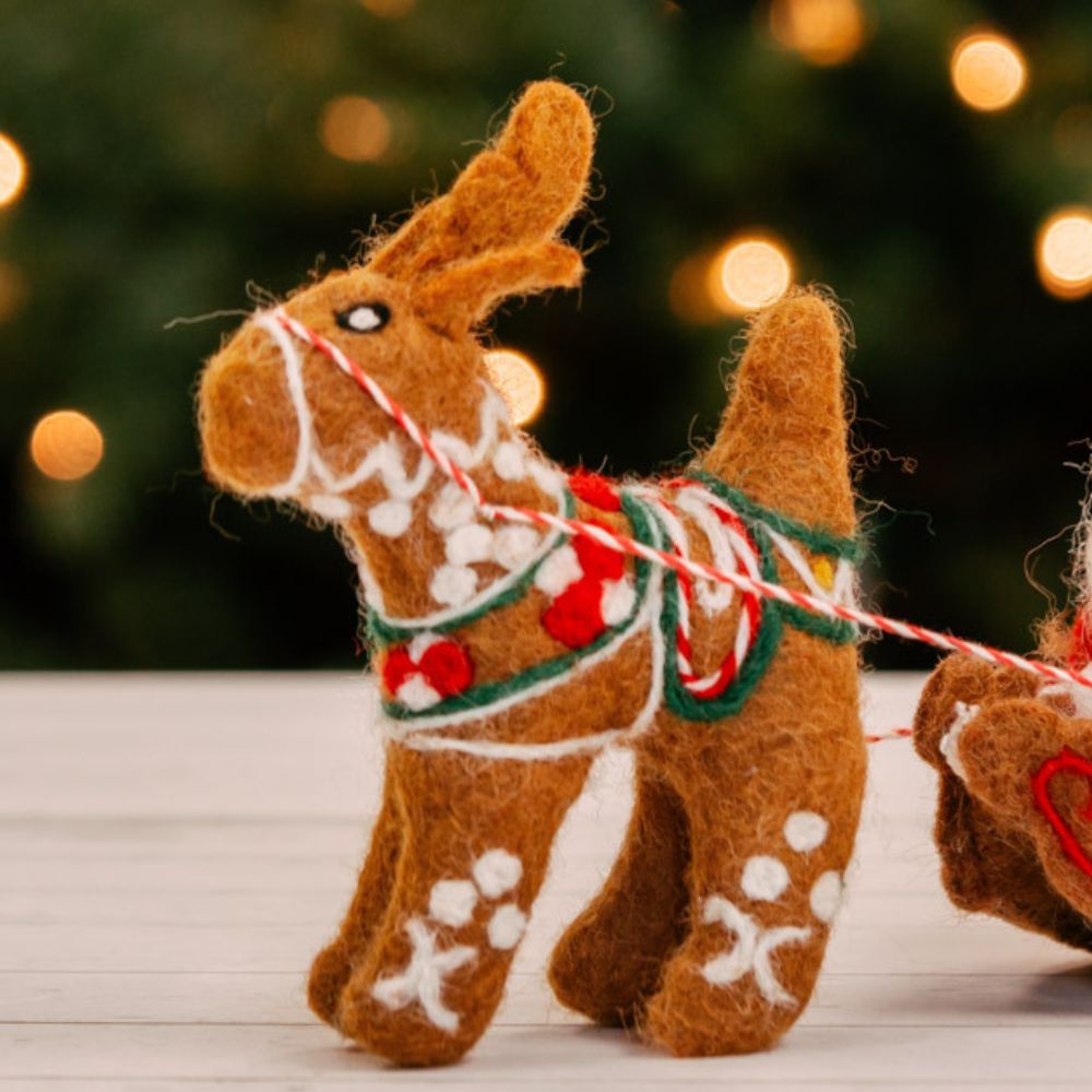 Felt Santa Claus Snowman Holiday Figurine Set
