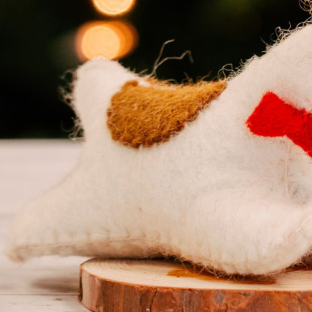 Felt Dog Holiday Figurine