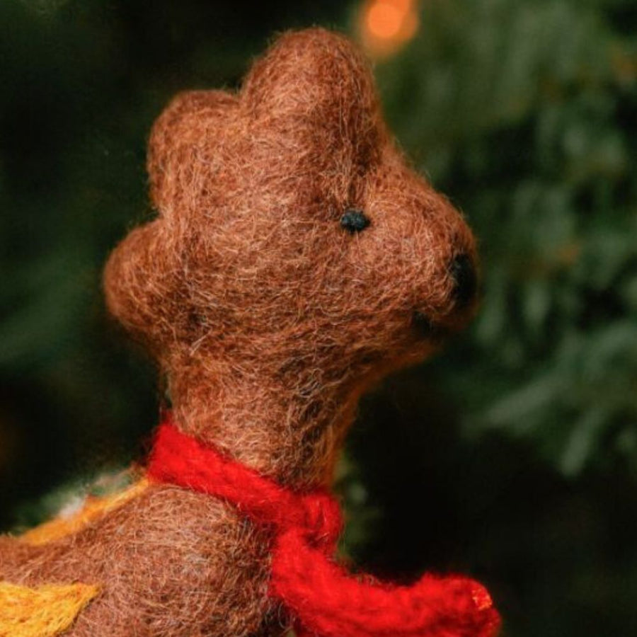 Felt Giraffe Holiday Figurine
