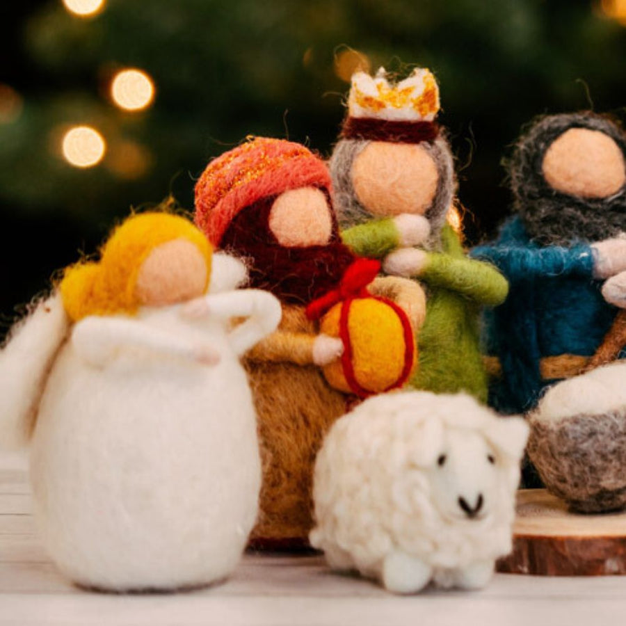 Colorful Felt Nativity Scene Manger Set of 10