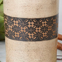 Cream Black Petal Terracotta Utensil Holder Salt Cellar Set