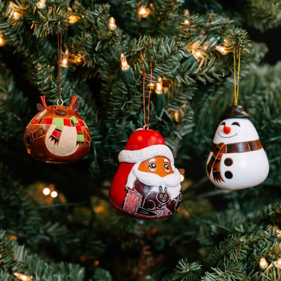Mini Gourd Holiday Ornament Set of 3
