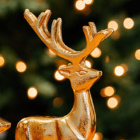 Gold Holiday Reindeers Set of 2