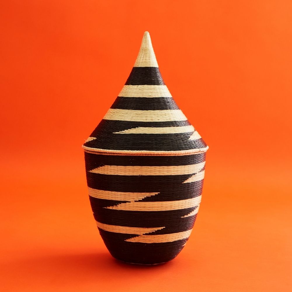 Small Black Papyrus Agaseke Peace Basket