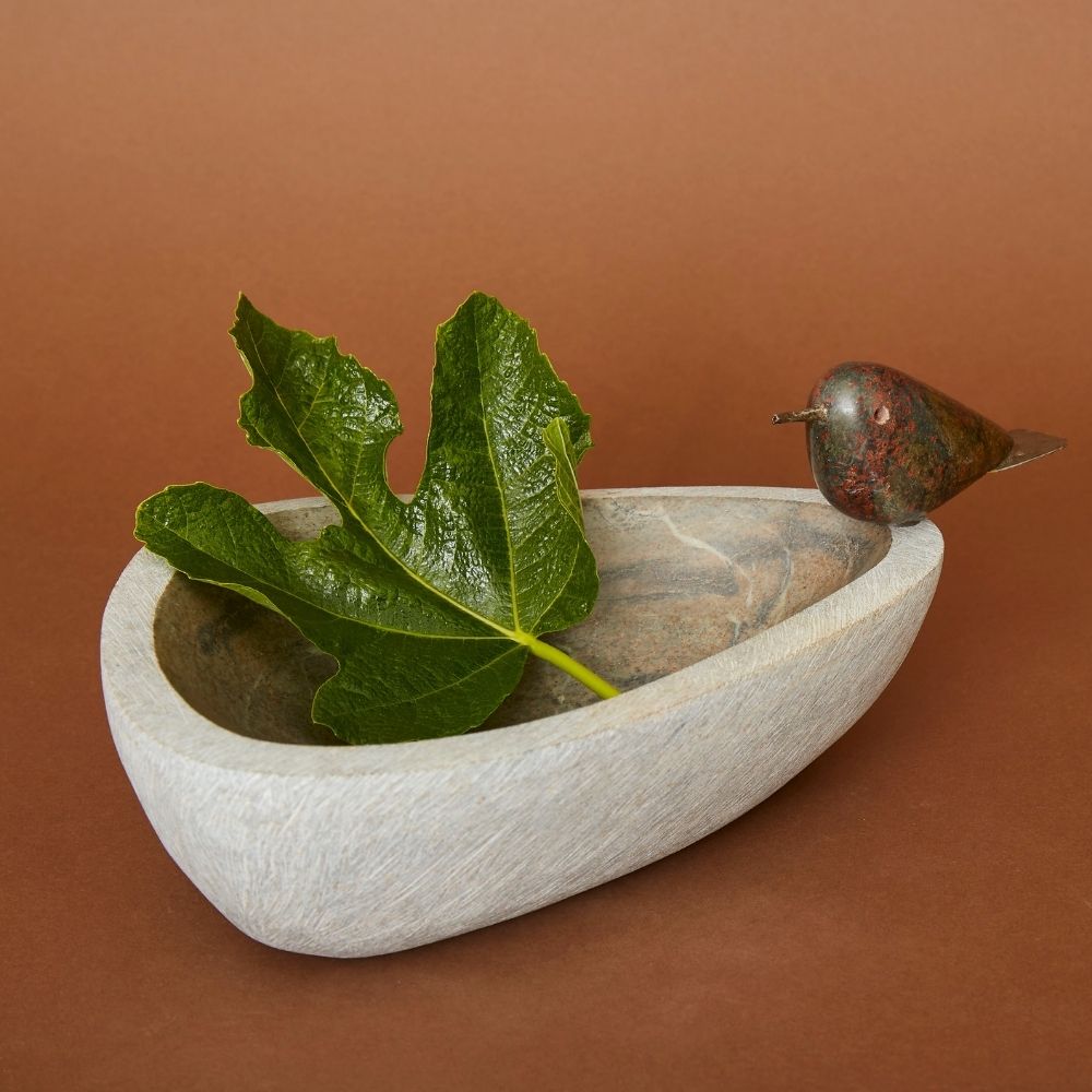 Shona Stone Table Top Bird Bath