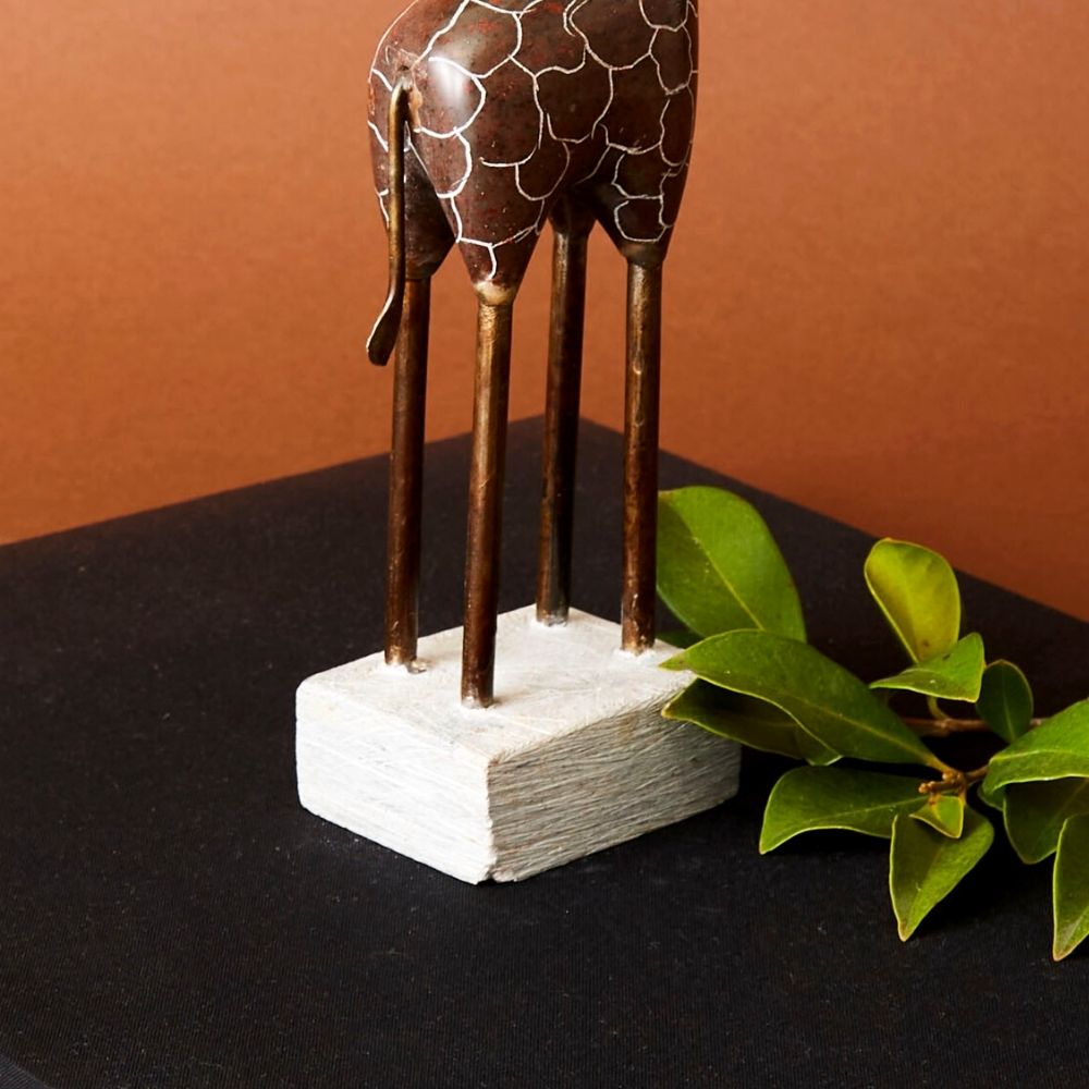 Shona Stone Giraffe Short Sculpture