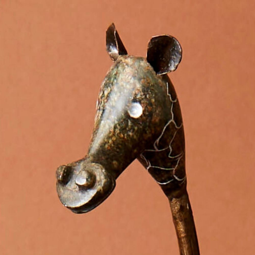 Shona Stone Giraffe Short Sculpture