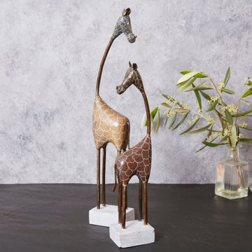 Shona Stone Short Tall Giraffe Sculpture Set