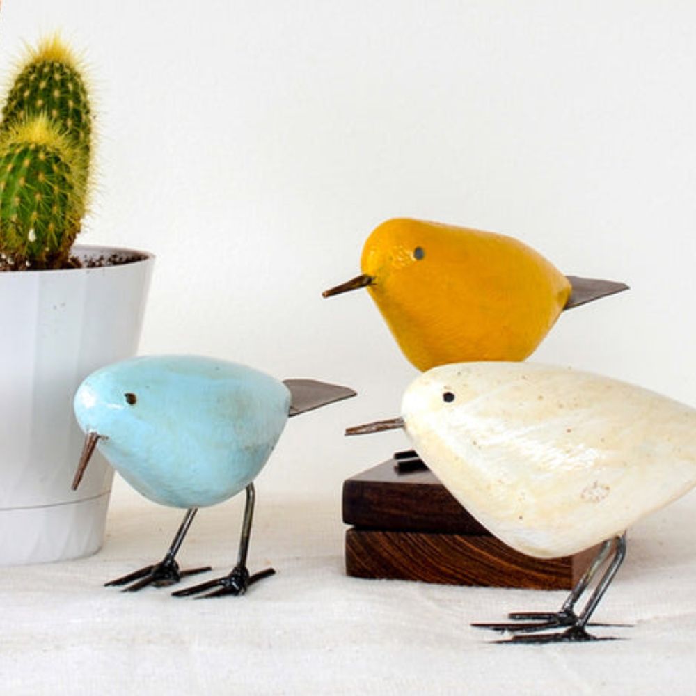 Shona Stone Colorful Birds Set of 4