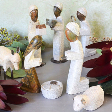 Shona Stone 8 piece Nativity Scene