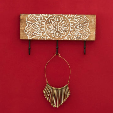 Mandala Rectangle Wood Hook