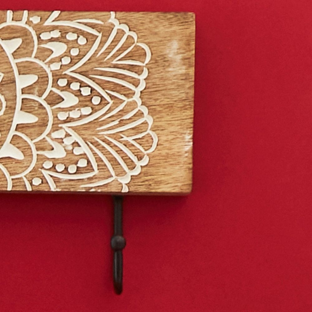 Mandala Rectangle Wood Hook