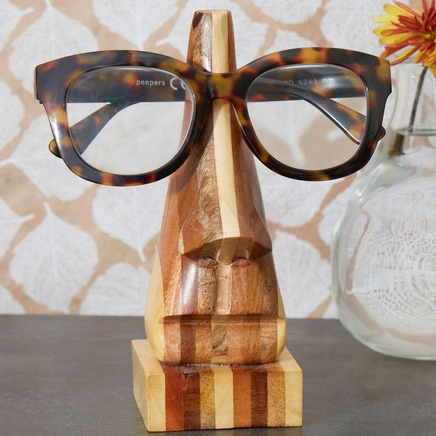 Nose Wood Eyeglasses Holder
