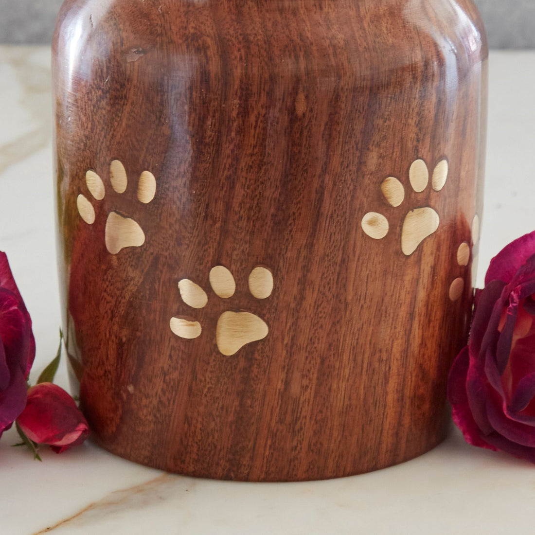 Brass Paws Wooden Dog Memories Urn