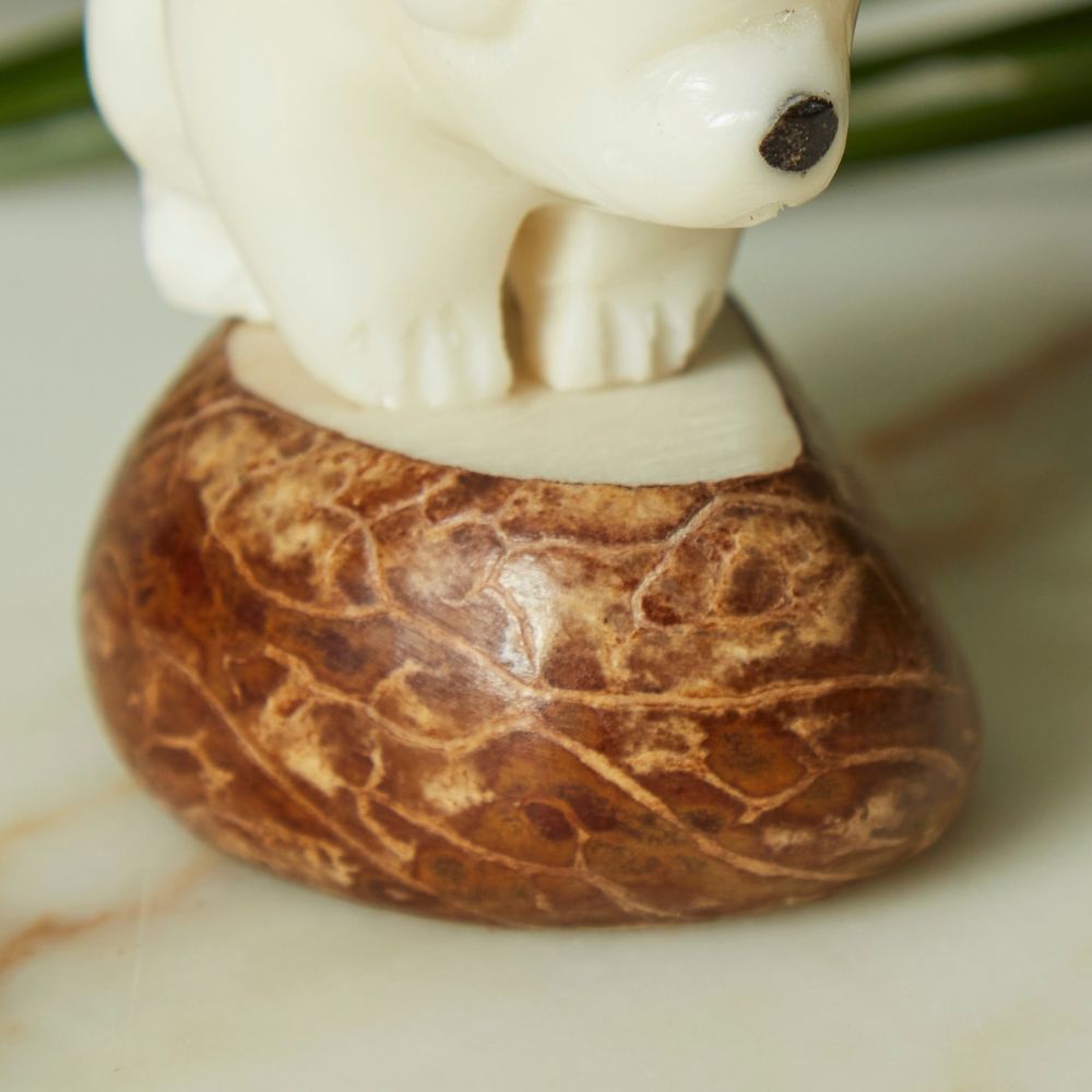 Mini Tagua Ivory Dog Figurine