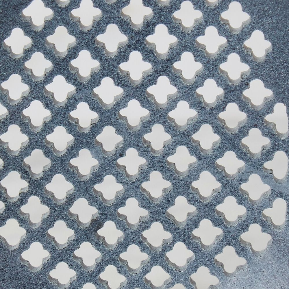 Lattice Gray Stone Leaf Tealight Holder