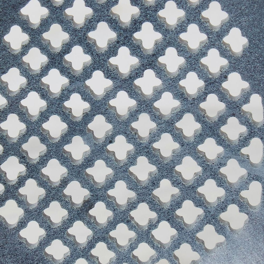 Lattice Gray Stone Leaf Tealight Holder