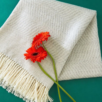 Gray Wool Throw Blanket