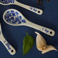 Blue Floral Ceramic Measuring Spoons