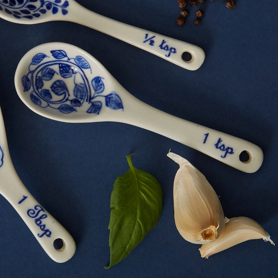 Blue Floral Ceramic Measuring Spoons