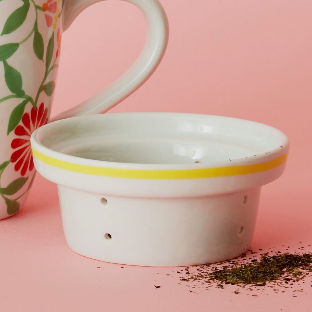 Spring Flowers Ceramic Tea Mug with Infuser Cup