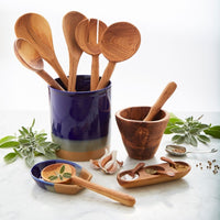 Ocean Ceramic Utensil Holder Spoon Rest Set