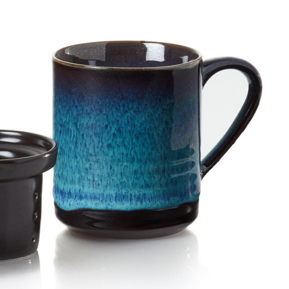Night Sky Ceramic Tea Mug with Infuser Cup