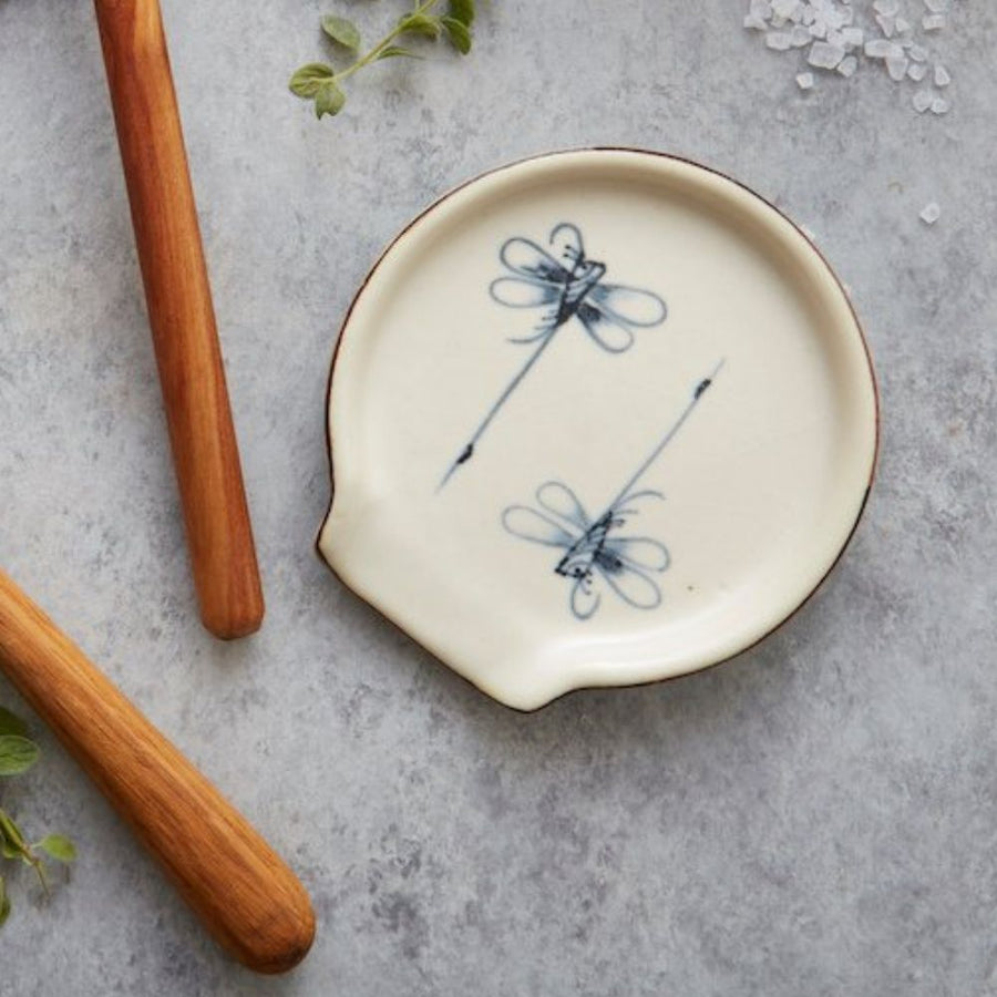Vintage Dragon Fly Spoon Rest Set