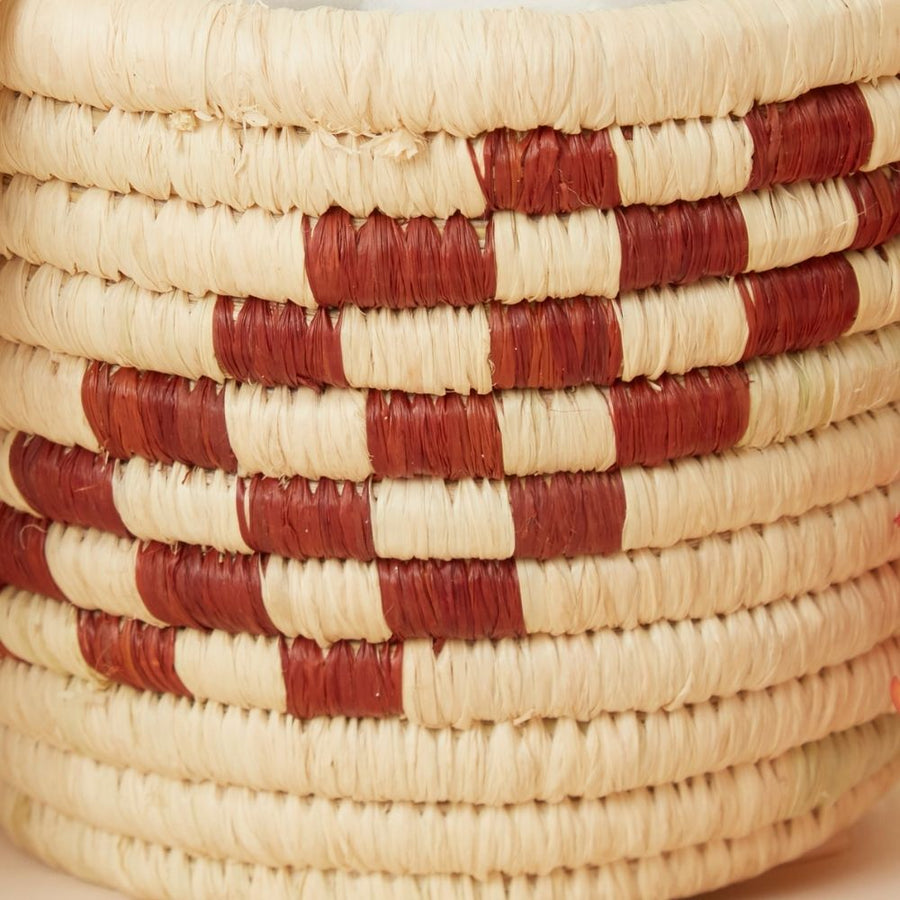Mini Colorful Raffia Woven Decorative Jar with Lid