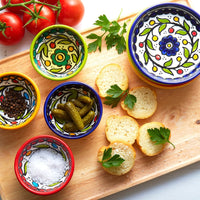 Ceramic Palestine Colorful Vine Appetizer Plate Set