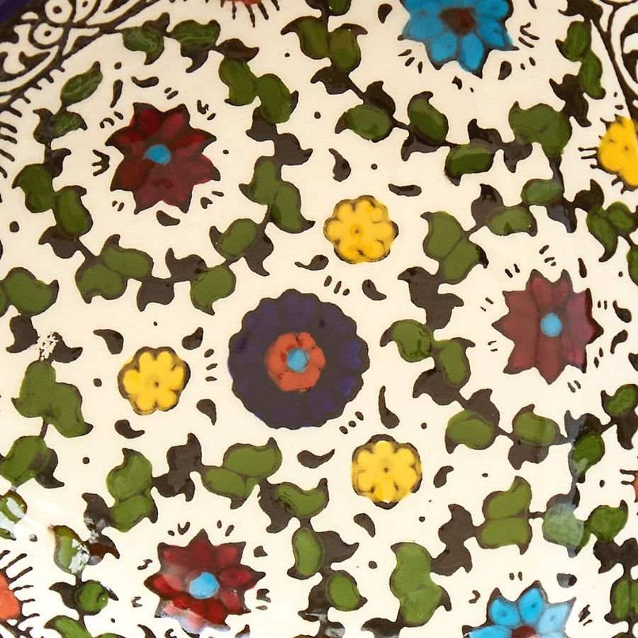 Ceramic Small Palestine Blue Floral Nut Bowl