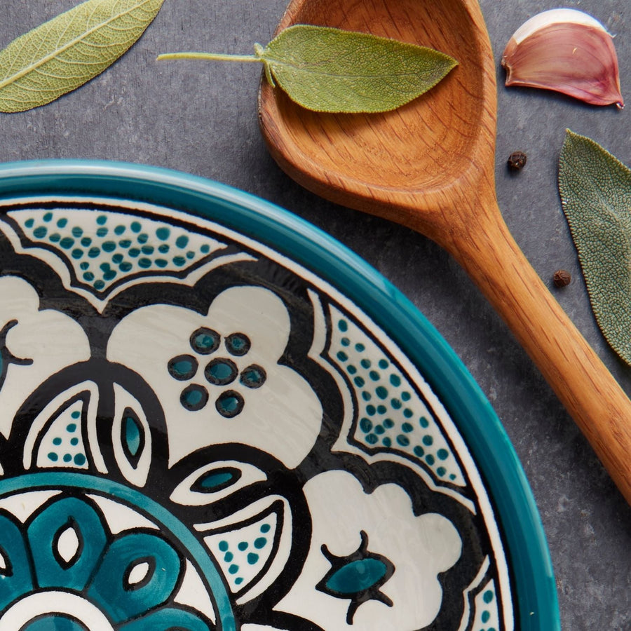 Ceramic Palestine Teal Black Bowl