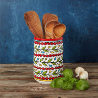Ceramic Palestine Red Colorful Vine Utensil Holder