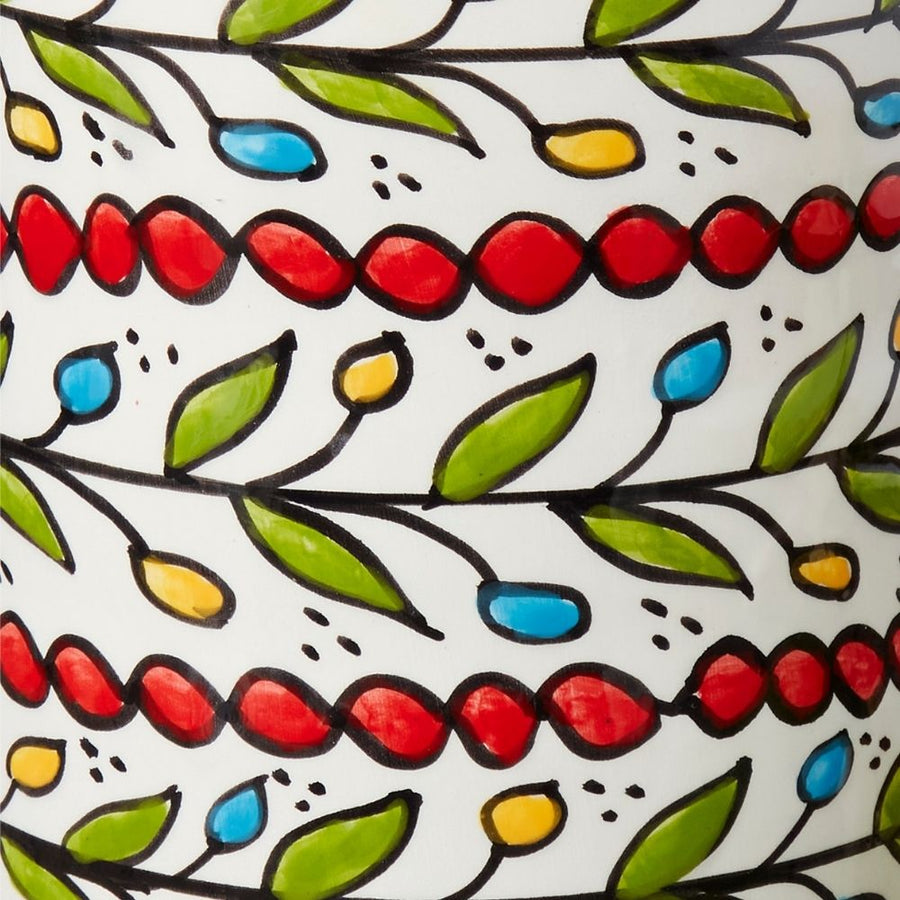 Ceramic Palestine Red Colorful Vine Utensil Holder