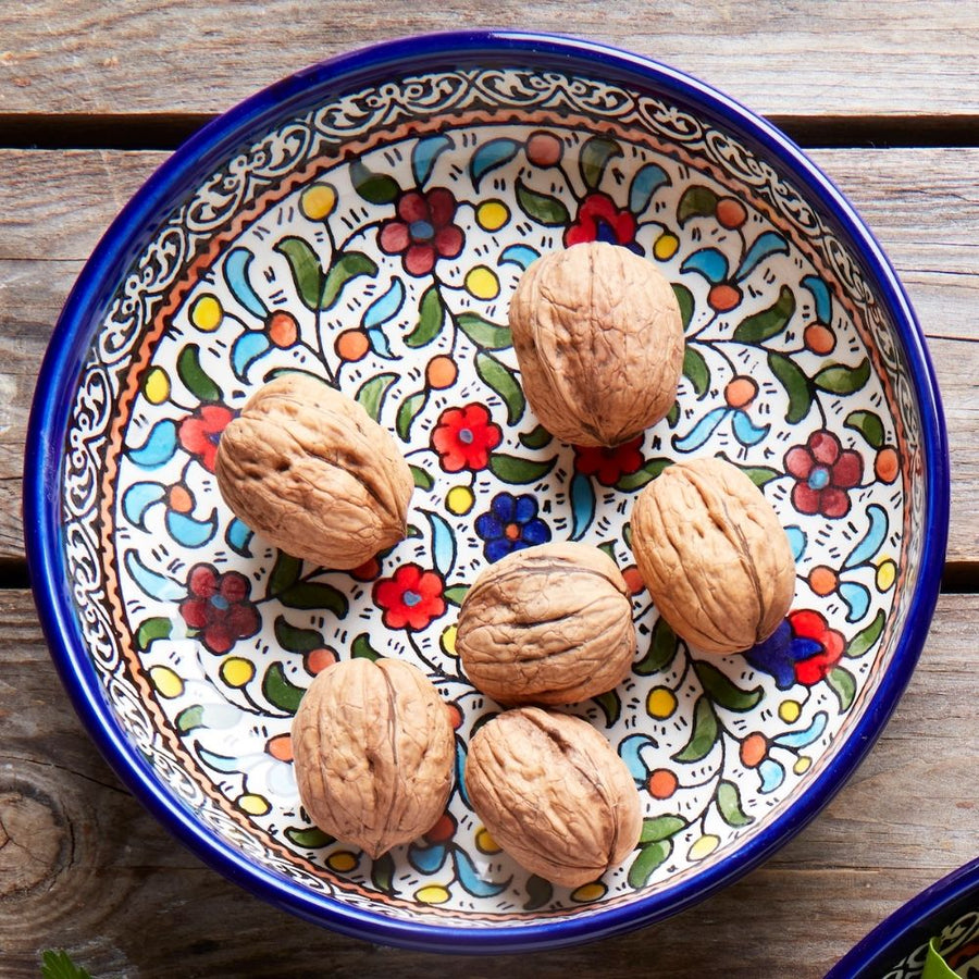 Ceramic Palestine Blue Floral Round Dish Set