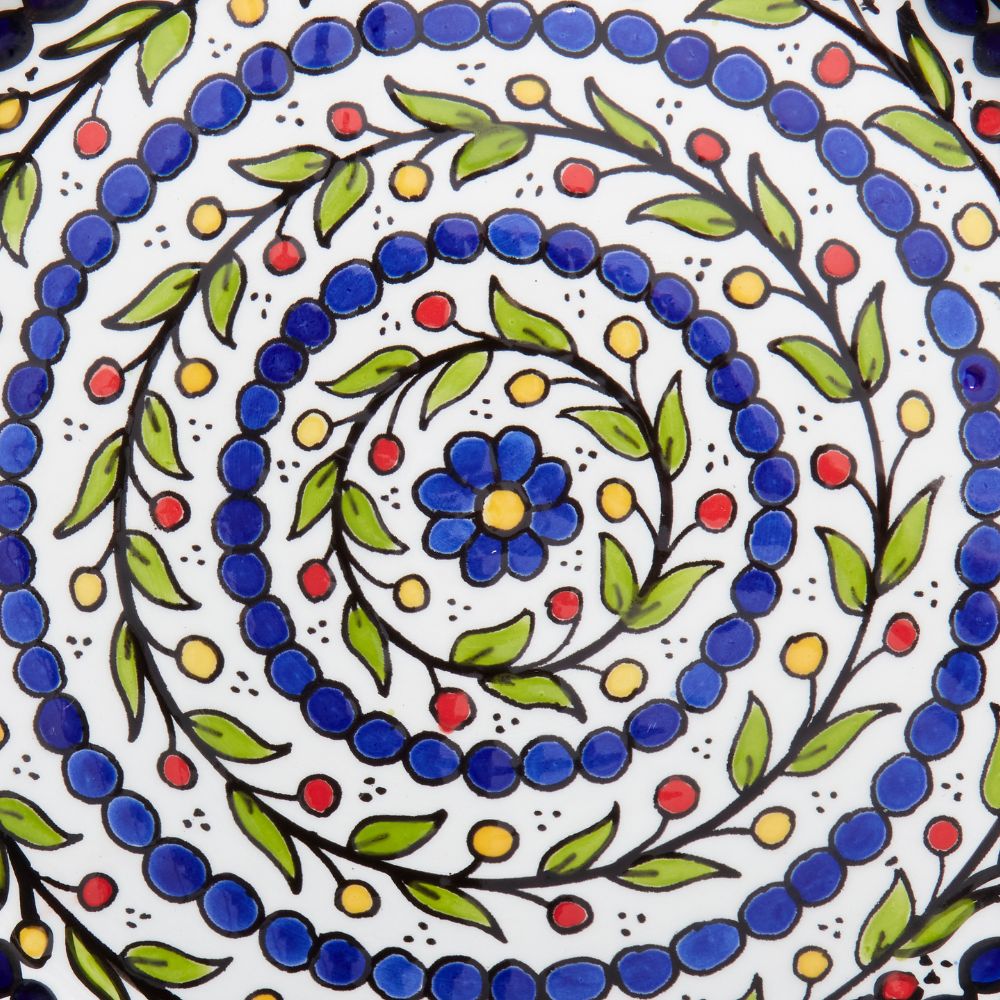 Ceramic Palestine Colorful Vine Blue Dinner Plate