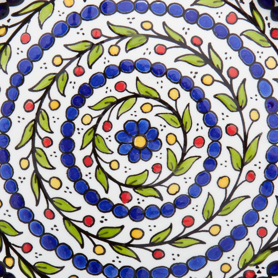 Ceramic Palestine Colorful Vine Blue Dinner Plate