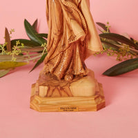Palestine Large Hand Carved Olive Wood Virgin Mary with Jesus Statue