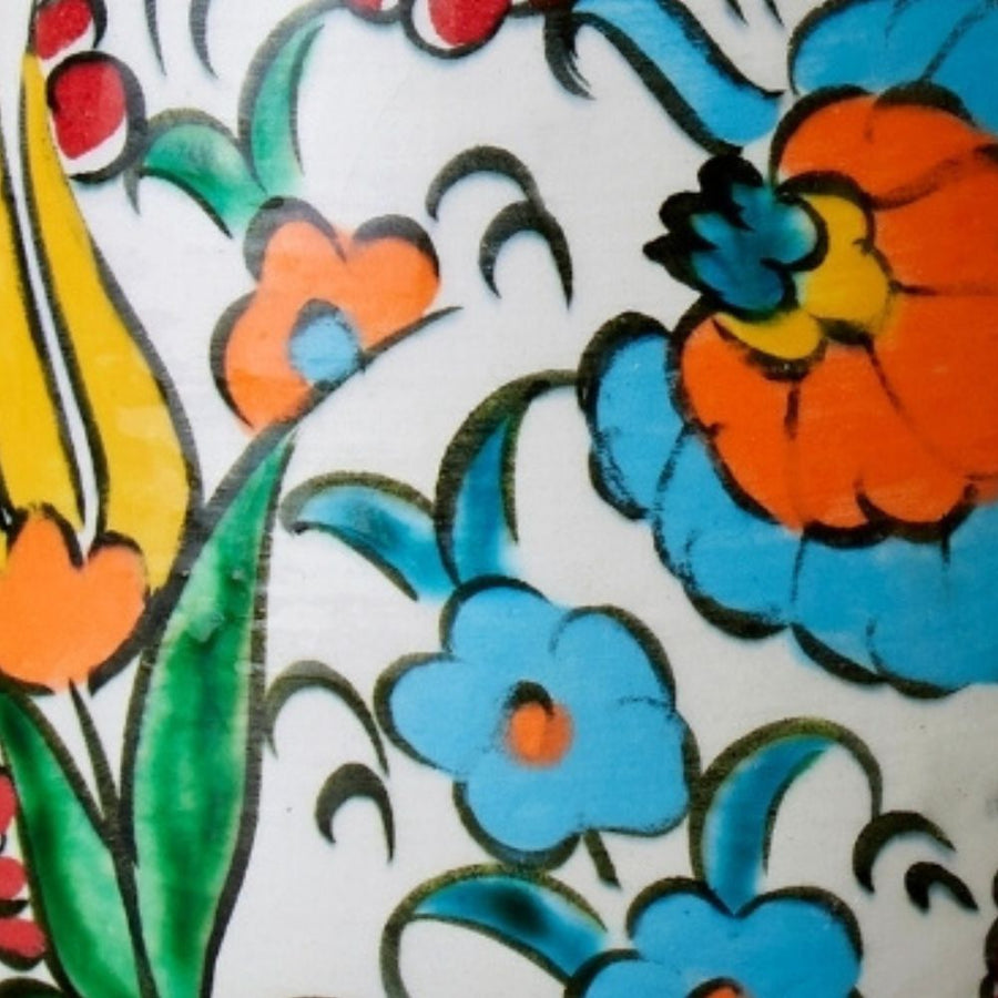 Medium Colorful Floral Ceramic Bowl Candle