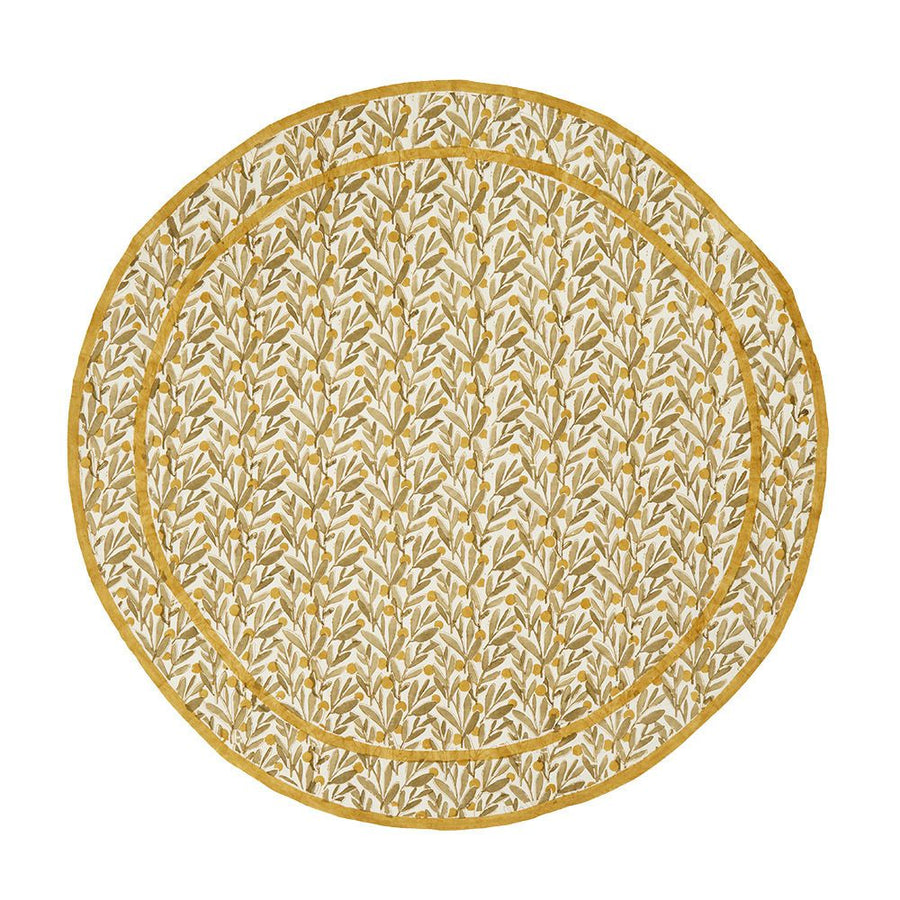 Kalamkaari Olive Branches 70 Round Tablecloth