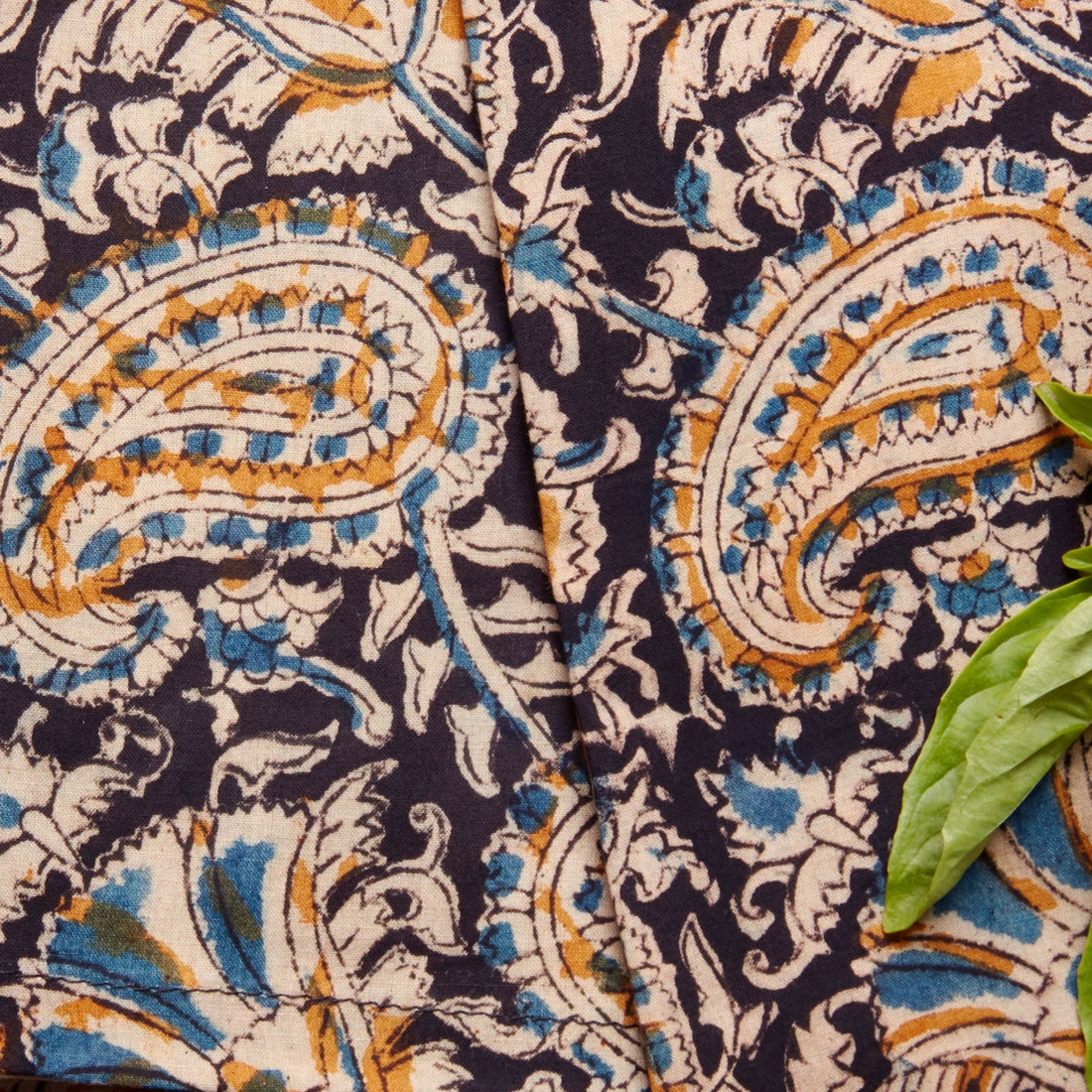 Kalamkaari Black Paisley 20 x 20 Napkin Set