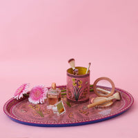 Pink Butterfly Pen Brush Holder