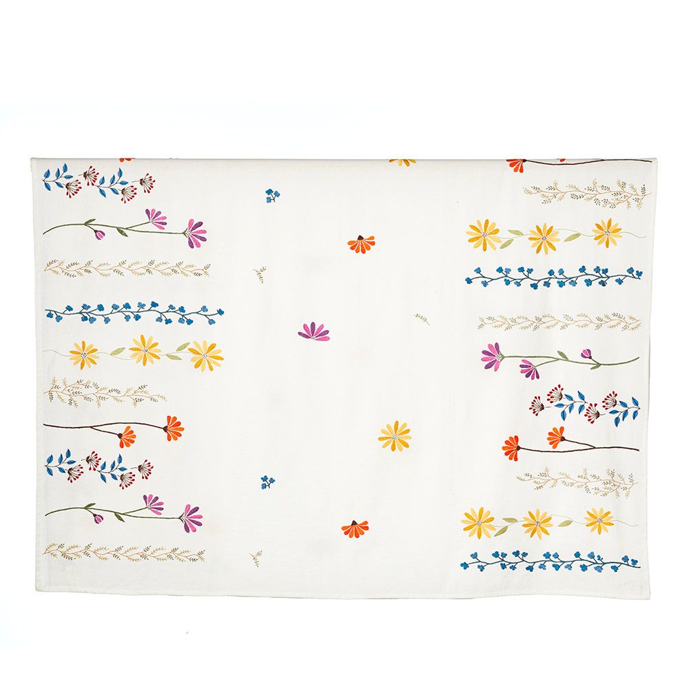 Spring Floral Embroidery Tablecloth