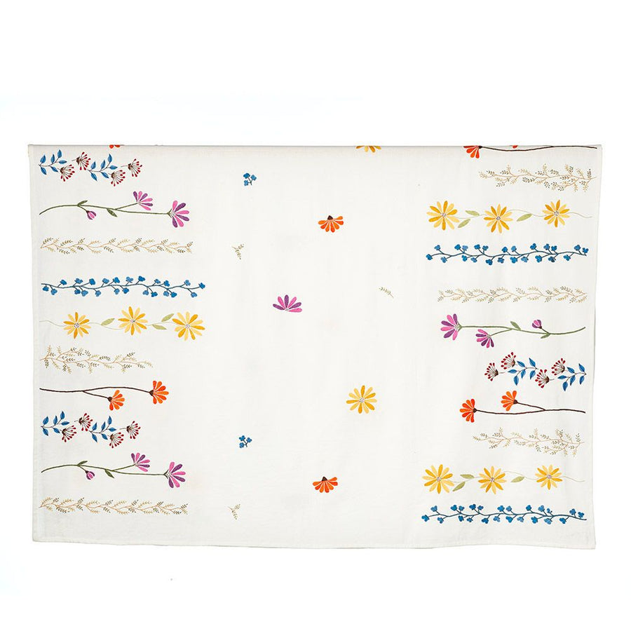Spring Floral Embroidery Tablecloth