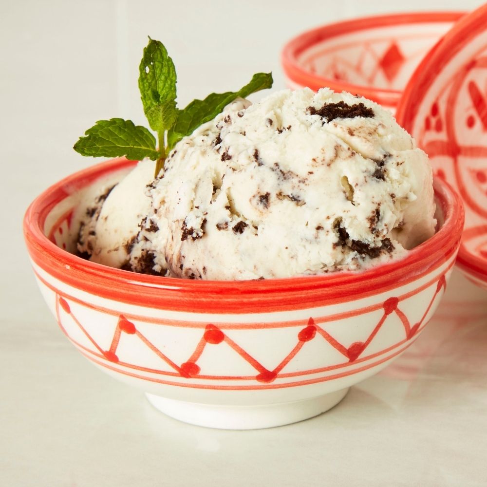 Red Arabesque Ceramic Dessert Bowls