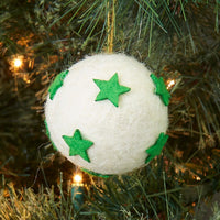 Colorful Wool Stars Ball Ornament Set of 3