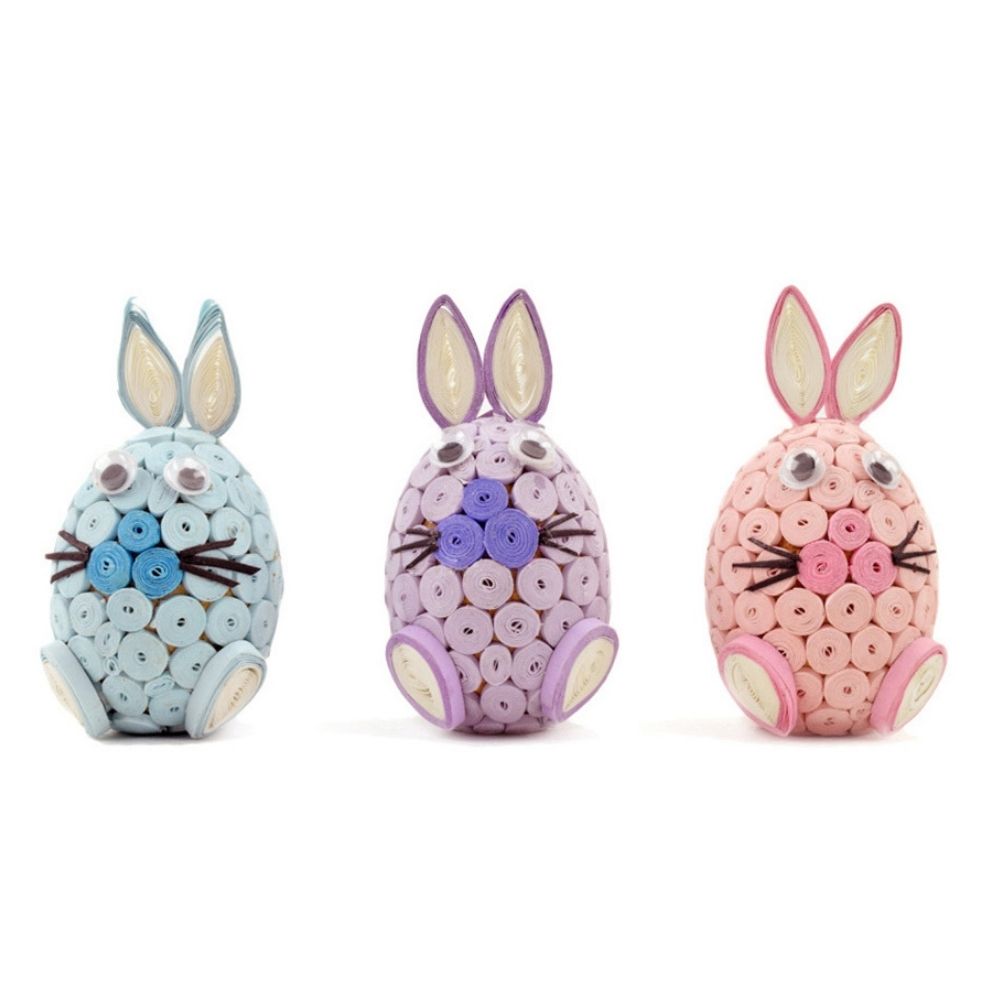 Mini Quilled Paper Easter Bunny Set of 3