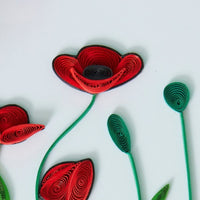 Quilled Paper Red Poppies Greeting Card